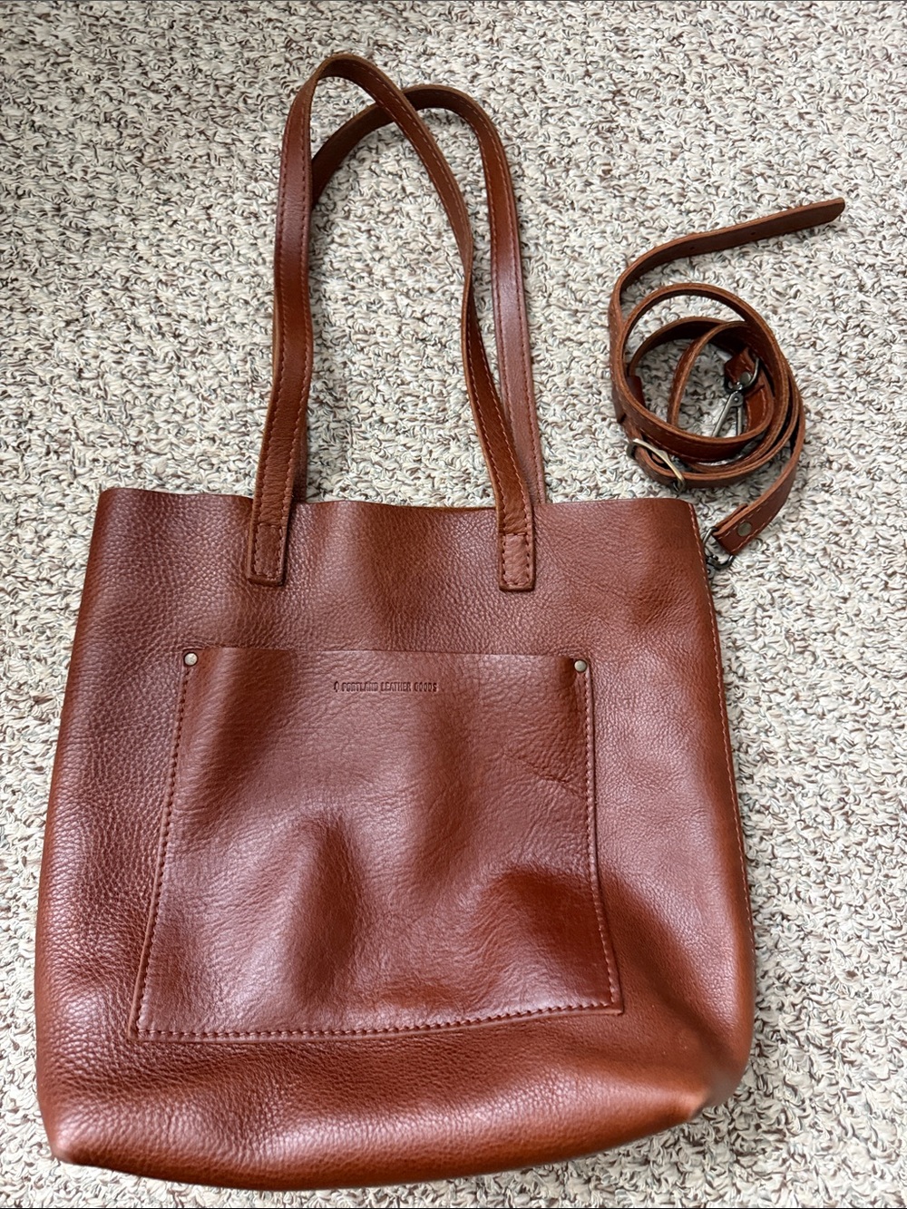 Portland leather shoulder crossbody tote/ medium